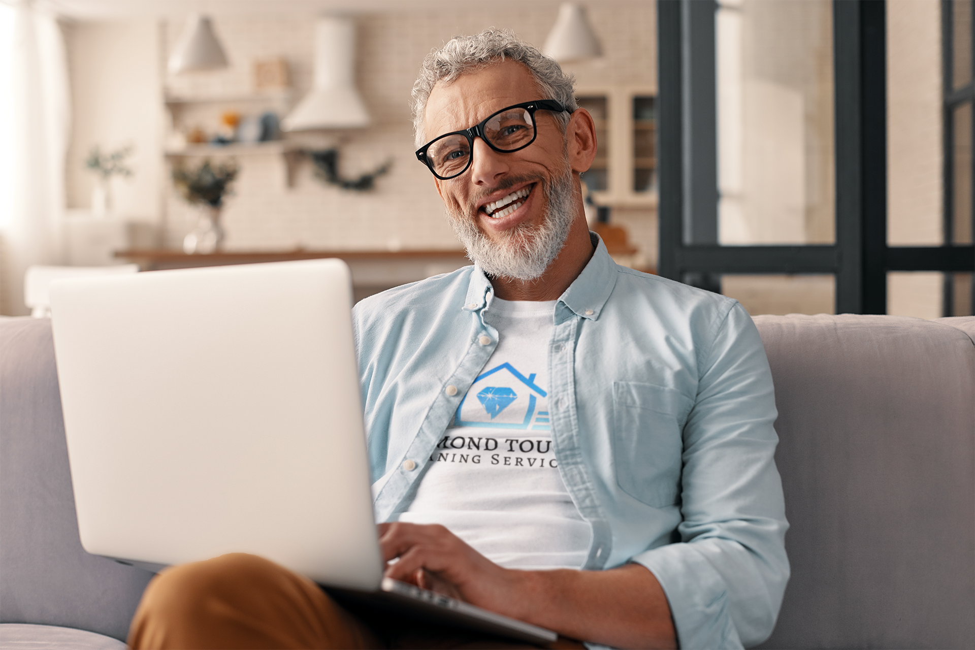 "Professional businessman standing in a spotless, well-organized office space, representing the high-quality office cleaning services of Diamond Touch Cleaning in Atlanta."